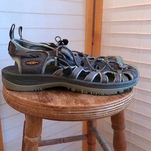 Keen size 10 sandal waterproof grey and teal blue